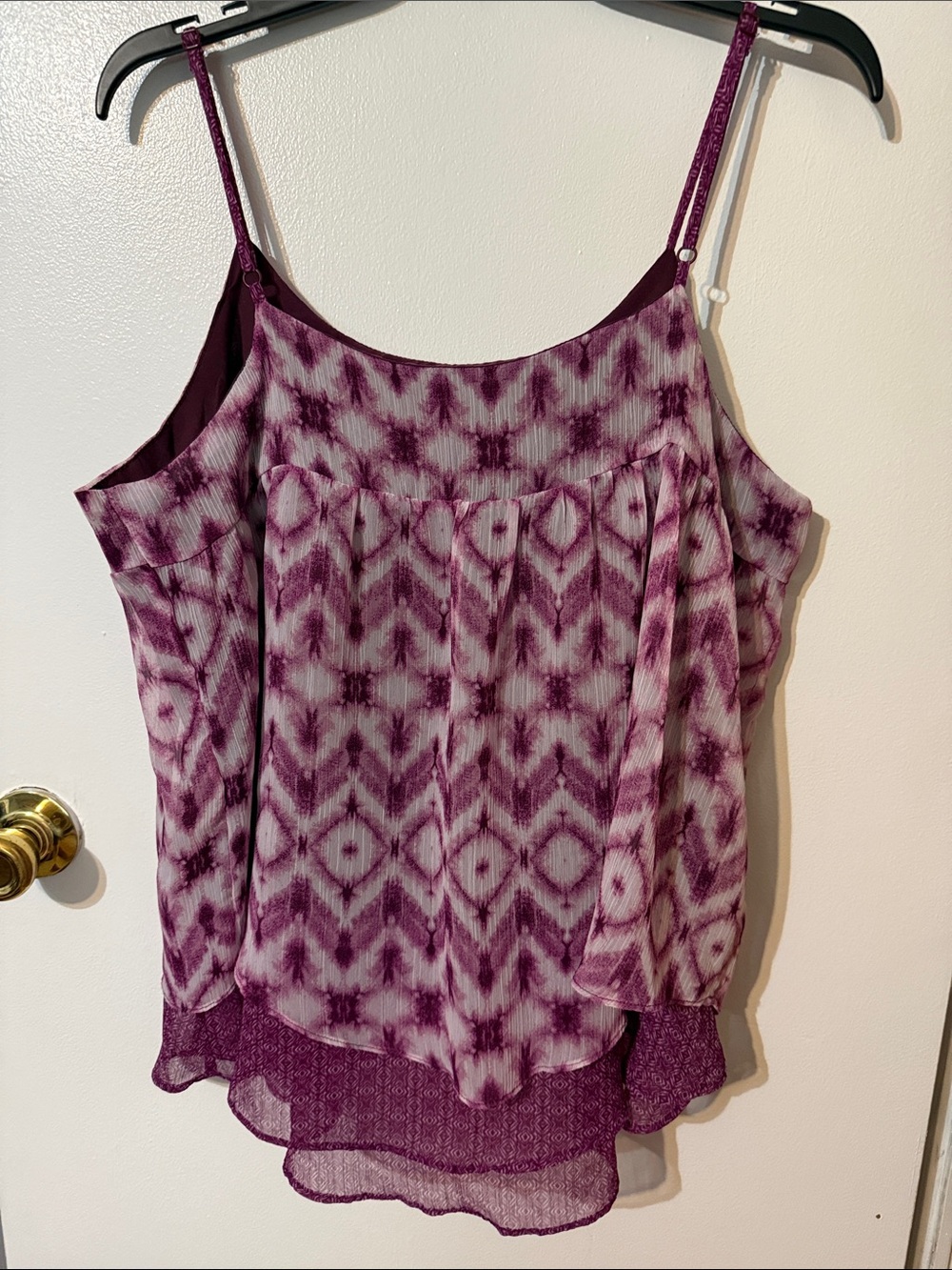 Faded Glory Purple Patterned Spaghetti Strap Cami